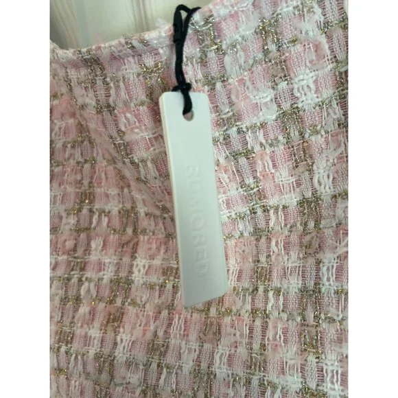 Rumored Pink Tweed Sleeveless Mini Dress Size 4 NWT - Picture 5 of 8